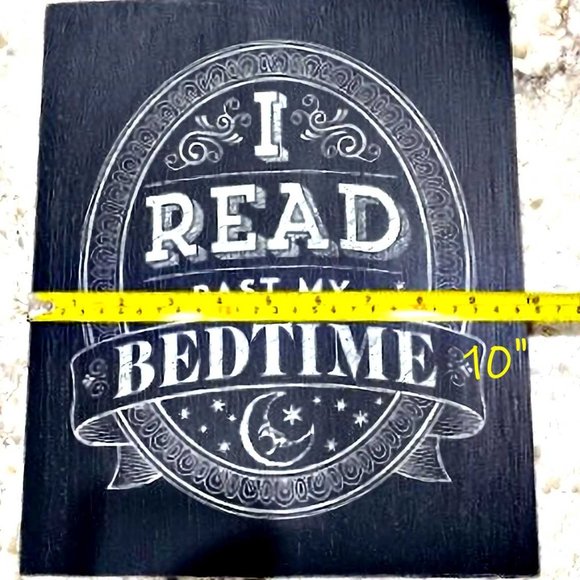 I Read Past My Bedtime Literary Wooden Box Art EUC - Picture 7 of 8